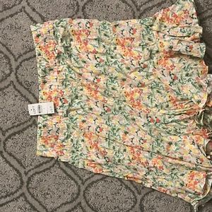 Floral flowy mid skirt